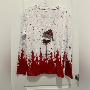 Festive Red and White Long Sleeve Shirt